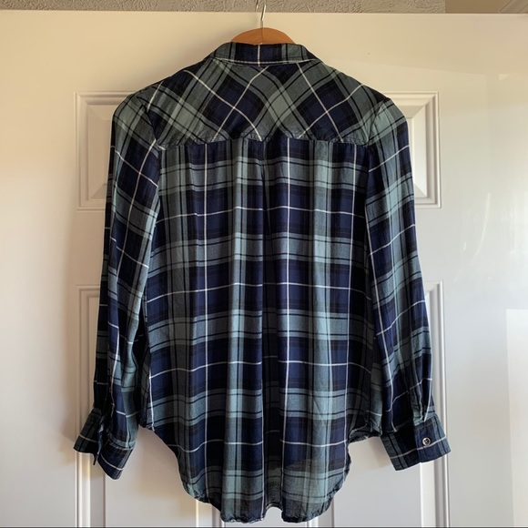 Rock & Republic Sparkle Plaid Buttondown Top-Small - Picture 7 of 10